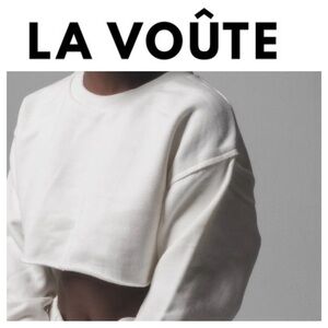 💵NWT LA VOÛTE Cropped White Sweatshirt Size 3X